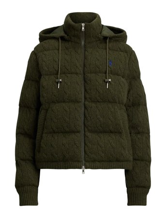 Polo Ralph Lauren | Cable-Knit Wool-Cashmere Quilted Jacket | L