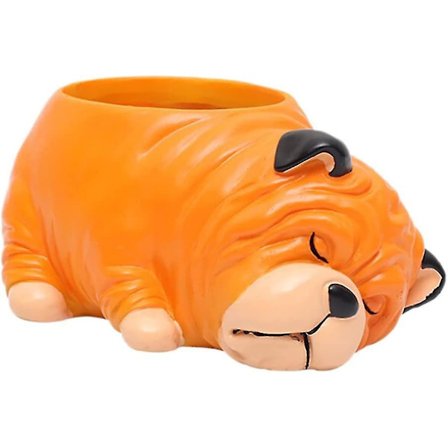 Søt Sovende Schnauzer Hund Naturharpiks Kaktus Sukkulenter Plante Vase Blomsterpotte