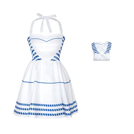 Barbie Vintage Dukke Stribet Kærlighedskjole Kostume til Kvinder