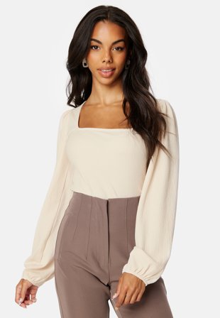 BUBBLEROOM Square Neck Balloon Sleeve Top Tøj