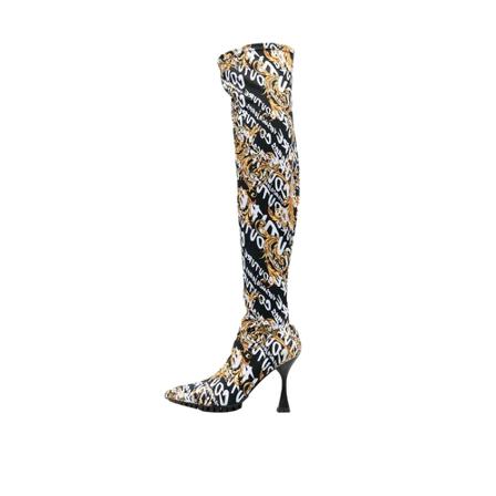 Versace Jeans Couture, Over-knee Boots Zwart, Dames, Maat:38 EU