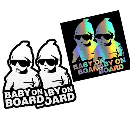 6 st Baby on Board Bokstavsdekaler Roliga Mönster Bildekaler Baby