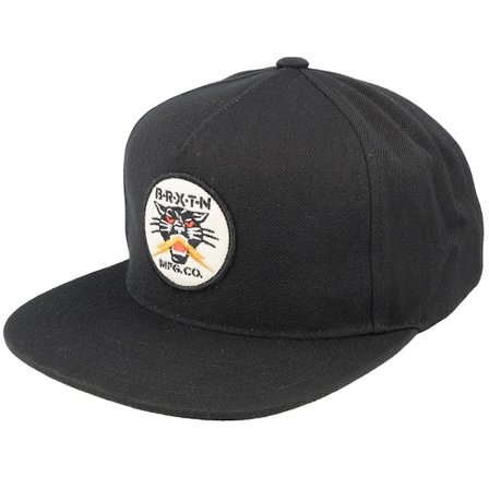 Brixton - Black - snapback - Cap - Sparks Medium Profile Black Snapback - Hatstore