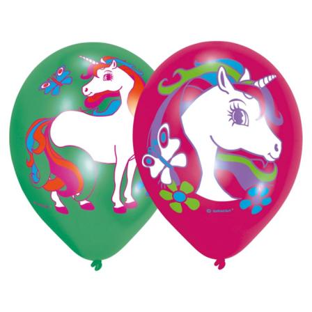 Ballonger Unicorn Rainbow färgtryck 6-pack - Partyninja.se