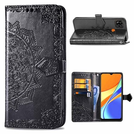 Mandala Xiaomi Redmi 9C Läppäkotelo - Musta