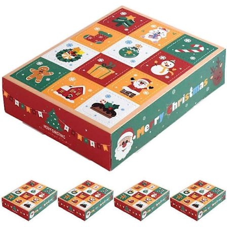 Julekalenderæsker til at fylde 12 tomme julekalenderæsker til julegodter, små pyntæsker til juledekoration (LGL)