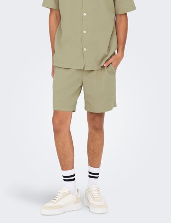 ONLY & SONS Onsbertil Waffle Shorts - Green - XL