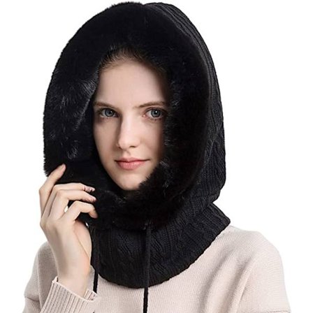 Kvinder Vinter Hue Hatte Ét Stykke Fleece Foret Strik Balaclavas