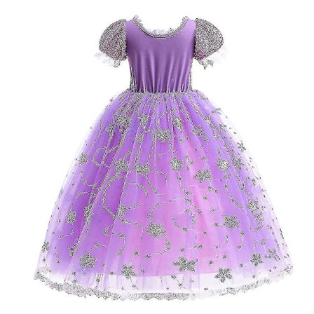Princess Rapunzel Klänning För tjejer Eleganta lila klänningar Fancy karnevalsdräkt Barnbal Aftonklänningar Halloween Rollspel Klänningar Z X