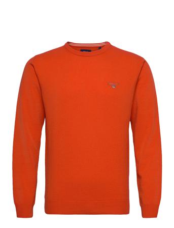 Superfine Lambswool Crew T-shirts Long-sleeved Orange GANT