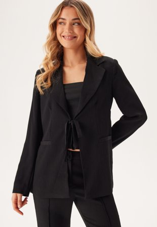 BUBBLEROOM-Front Tie Structured Blazer-42