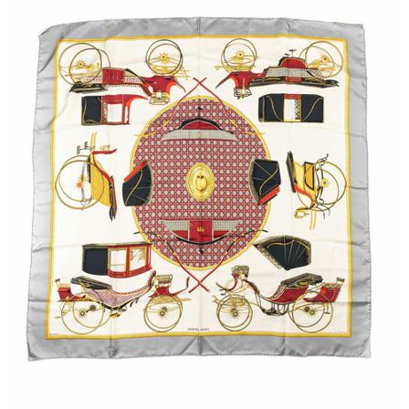 Hermès Vintage, Pre-owned Scarf Grijs, Dames, Maat:ONE Size