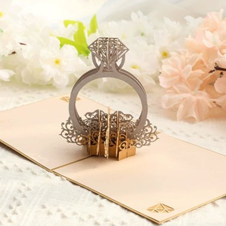 Sormus Pop Up -kortti, Ystävänpäiväkortti, 3D Pop Up -onnittelukortit kiitokseen, paranemiseen, syntymäpäivään hänelle, äidille, isoäidille, vaimolle,