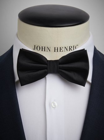 John Henric Men's Schwarze Fliege Size Pre-tied