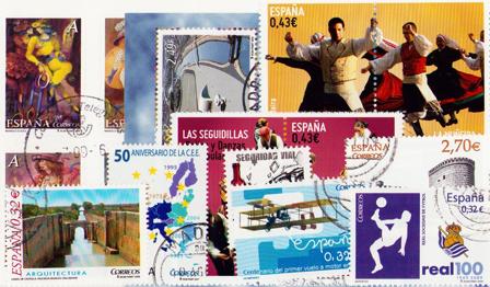 Spanien - 10 forskellige frimærker - Stemplet