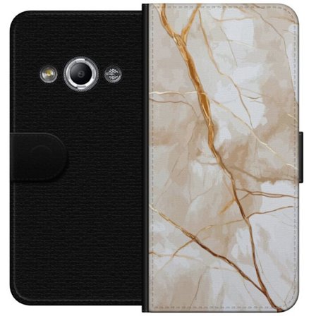 Kompatibel Tegnebogsetui til Samsung Galaxy Xcover 3 Hvid marmor med guldfarvede årer, elegant og stilren design med en luksuriøs fornemmelse, perfe