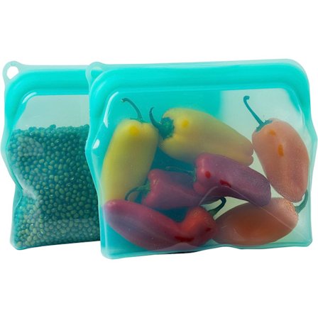 100 % livsmedelsgodkända, återanvändbara silikonfryspåsar för mikrovågsugn, ugn, kylskåp, sous vide-matlagning och bakning