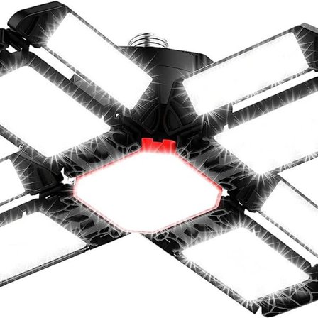 200W LED verkstedslys garasjelys 1 stk - 20000LM 6500K deformerbare tak