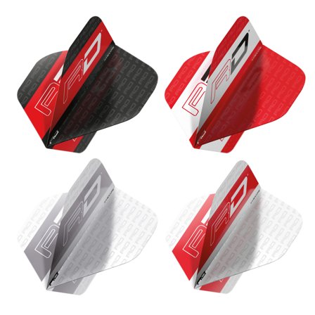 Red Dragon Darts Flights Hardcore Selection 13pcs Pack 100 Micron Dual Flow Extra Thick Professional Standard Plastic Dart Flights Red Black Grey