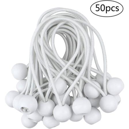 50 stk Elastiske Ballspennere, Presenningsspenner for Paviljong, Camping, Telttropper, Gardinforlengelsessele, 10 cm