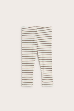 Kappahl | Ribbestrikket stripete leggings | Offwhite