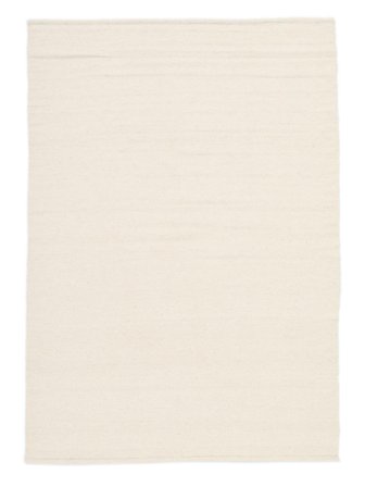 Handloom Flat 300X500 Large Off White Plain (Single Colored) Wool Rug