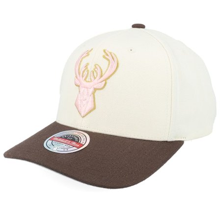 Mitchell & Ness - NBA Bege adjustable Boné - Milwaukee Bucks Blush Sand Cream/Brown Adjustable @ Hatstore