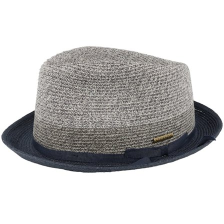 Stetson - Player Toyo Blue/Grey Straw Hat Straw Grey Hat - @ Hatstore