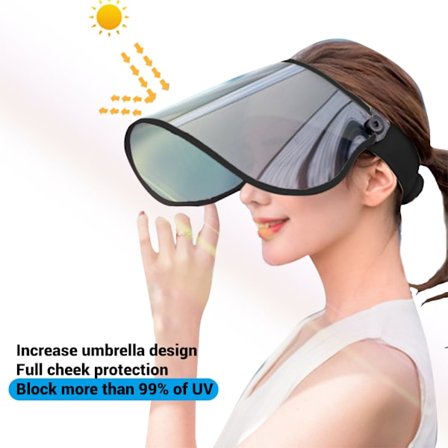 Justerbar Sol 360° Rotation Solskærm Hat UV Beskyttelse Hat Ansigtsbeskyttelse Hat til Udendørs Camping Vandreture Tennis