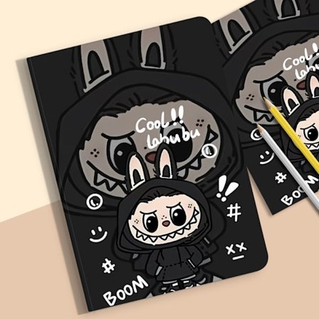 Fodral för iPad Mini 4/5 7.9" Bok Svart Hatt Labubu L Söt Tecknad Nionde Mjuk