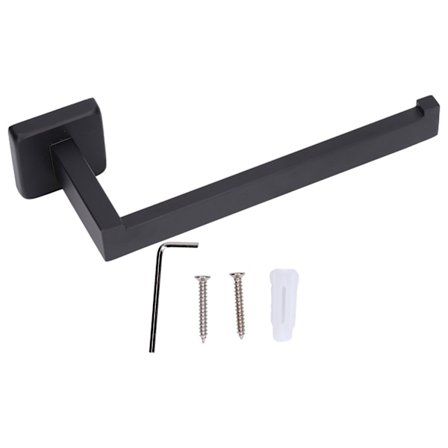 Kestävä kylpyhuoneen sisustus piiloruuveilla, mattamusta ruostumattomasta teräksestä valmistettu WC-paperiteline monipuoliseen käyttöön, seinään 