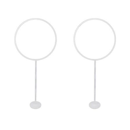 2 stk Bryllupsbue Rund Ringbue Stativ Blomster Ballonger Dekorasjon A