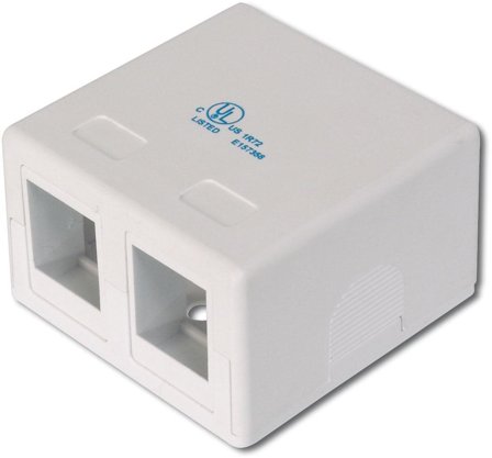 Digitus CONSOL-POINT BOX F.2X KEYS JACK PURE WHITE 2-PORT ACCS