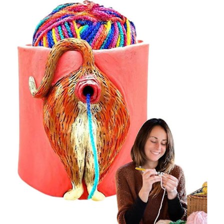 Handgjord virkad garn skål | Stickning hand garn förvaring skål | Stickning hållare virknålar garn hållare handgjord garn behållare för hem(B)