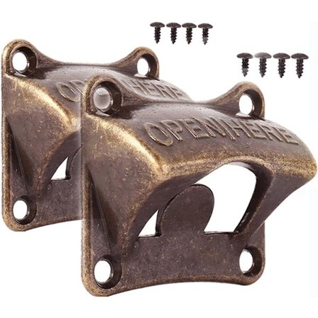 2 kappaletta seinään kiinnitettävää pullonavaajaa, seinään kiinnitettävä pullonavaaja