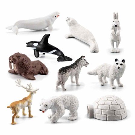 Arktiske Dyrefigurer Sett Realistiske Polardyr Pedagogisk Dyrelekesett Miniatyr Arktiske Dyr Med Søtt Design Trygt Materiale Festfavoritter