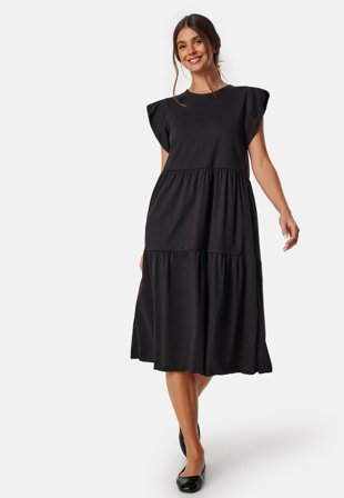VILA Visummer S/S midi dress Black Vaatteet