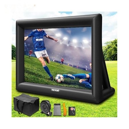 20FT Oppustelig Projektor Skærm - 600DD Oxford Stof, 350W Luftblæser, Øjeblikkelig Opsætning