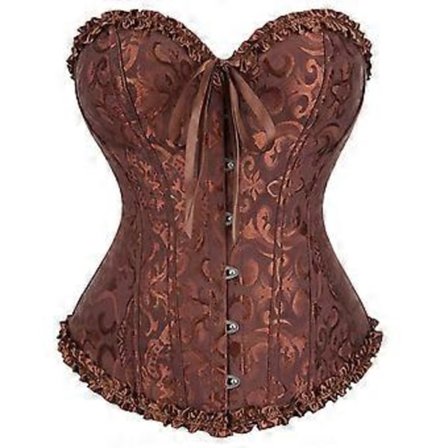 Elegant Blomstermønster Livtrener Dame Korsett Kroppsformer Girdle Trimmer Forlenger Streetwear Midjedekorasjoner Brun S