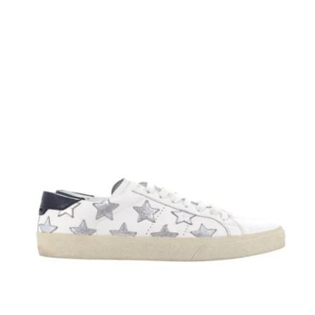 Saint Laurent Vintage Pre-owned Leather sneakers Hvid, Dame Vintage Sko, Størrelse: 40 EU