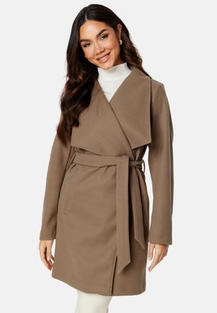 VILA Poko L/S Collar Coat Walnut Klær