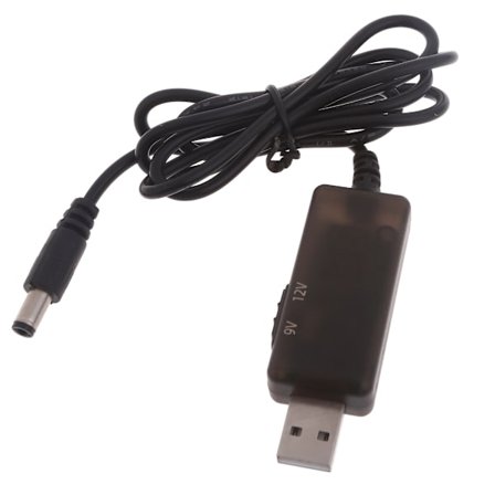USB til DC5521 strømforsyningskabel med digitalt display 5V indgang 9V/12V udgang