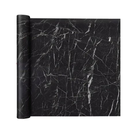 Svart Marmorering Selvklebende Tapet 40x300cm for Hjem- og Kontorinnredning
