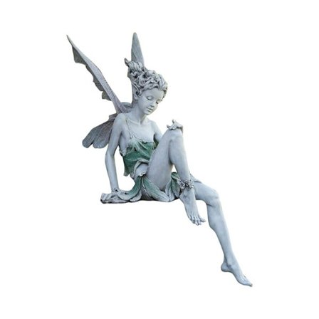Havefigurer Siddende Elver 22cm Engel Statue Havefigur