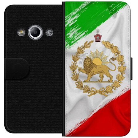 Kompatibel Tegnebogsetui til Samsung Galaxy Xcover 3 Iransk kejserligt symbol med løve, sol og laurbærkrans i nationale farver