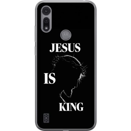 Kompatibel Mobilcover til Motorola Moto E6i Farverige kawaii-figurer stakket lodret på en lilla baggrund med bløde former og en legende sød følels