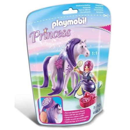 PLAYMOBIL - Violetti prinsessa ja kampaamohevonen - Playmobil Princess -sarja - 4-vuotiaasta alkaen Lila och rosa