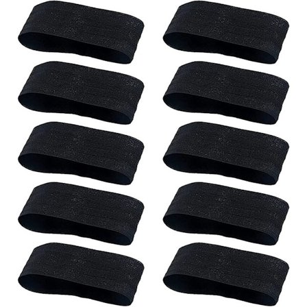 10 stk Sorte Armbånd Fodbold, Elastiske Sorte Armbånd Sorgbånd, Loop Sort