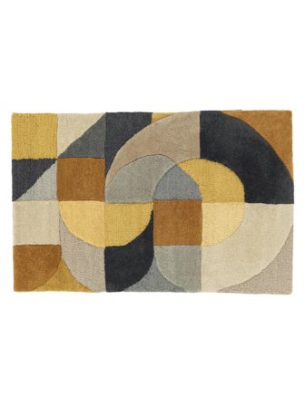 Uld Dørmåtte Studio Gul/Grå