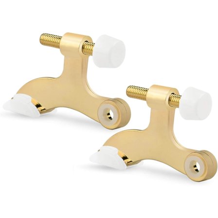 Dørstopper med hængselstift, sort - Justerbar kraftig dørstopper med hængselstift og sorte gummibeskyttere